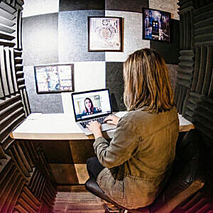 Video Meeting in Phone Booth