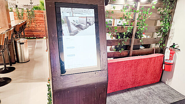 Reception check-in kiosk